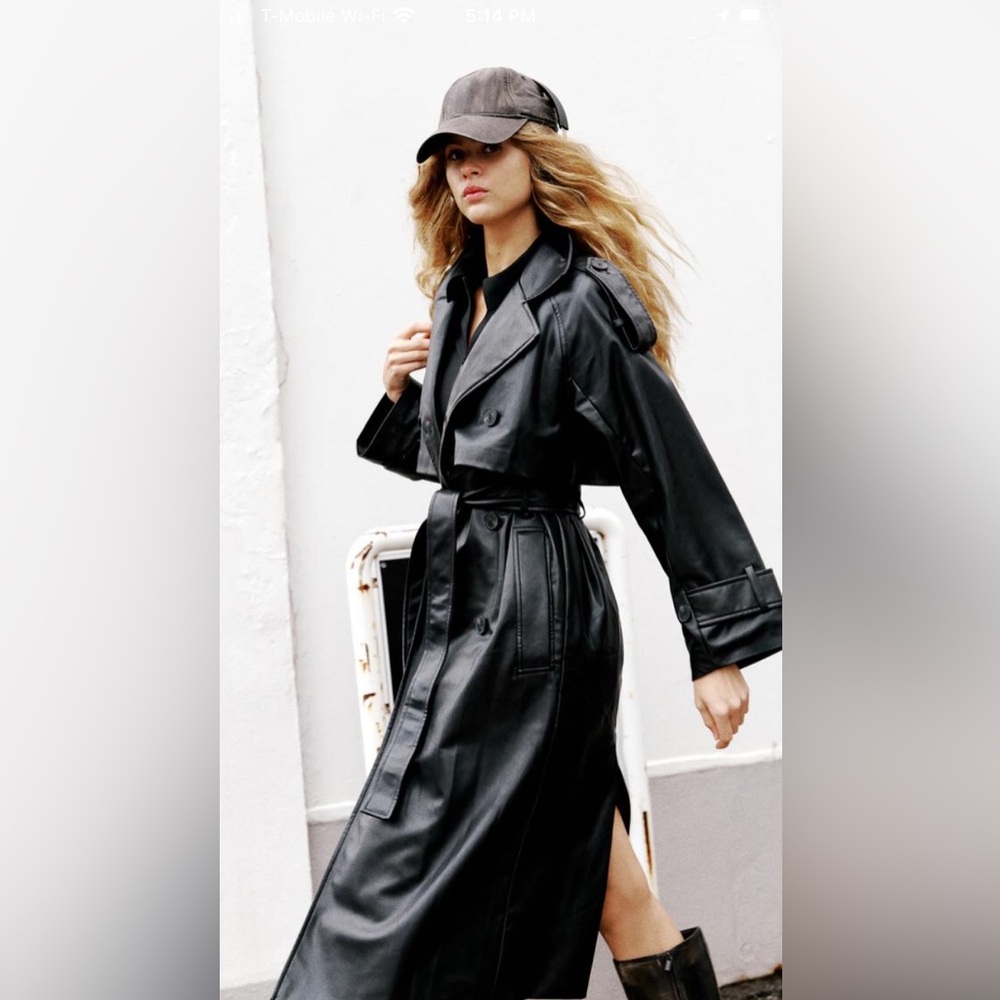 Zara leather trench coat
